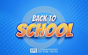 Back to School 3d text editable style effect template