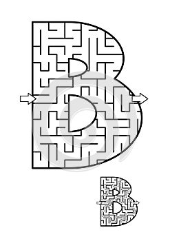 Back to school ABC activity - letter B maze for kids