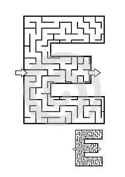 Back to school ABC activity - letter E maze for kids