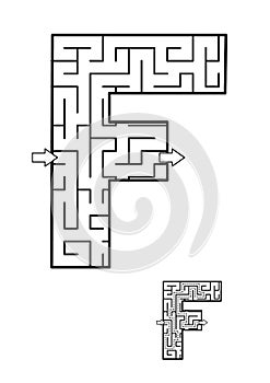 Back to school ABC activity - letter F maze for kids