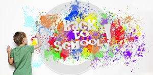 Back to school abstract splashes sign