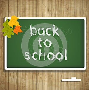 Back to school autumn card with leaves