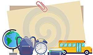 Back to school background as blank copy space text area illustration.