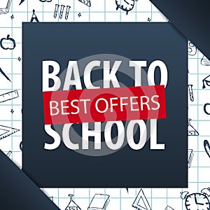 Back to School background. Education banner. Vector illustration.