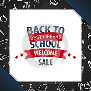 Back to School background. Education banner. Vector illustration.