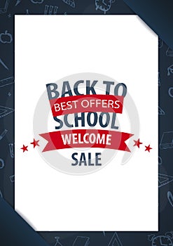 Back to School background. Education banner. Vector illustration.