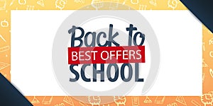 Back to School background. Education banner. Vector illustration.