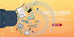 Back to School background. Education banner. Vector illustration.