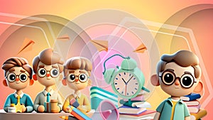 Back to School Background. Life Moments concept and the beginning of life for university students and professors with a group photo