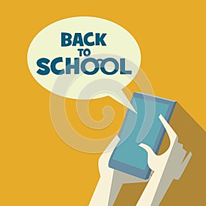 Back to school background. Modern technology flat