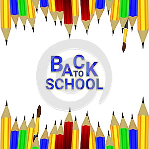 Back to school background with paper and pancil