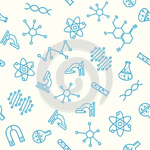 Back to school background. Science seamless pattern