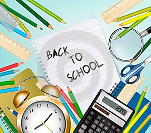 Back To School Background With Supplies Tool.