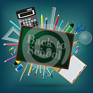 Back to school background, vector illustration