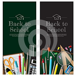 Back to school background, vector illustration