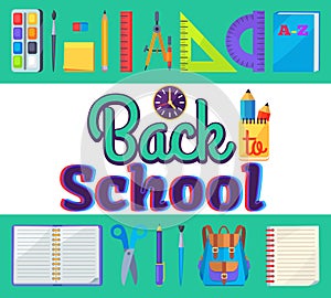 Back to School Banner with Learning Accessories