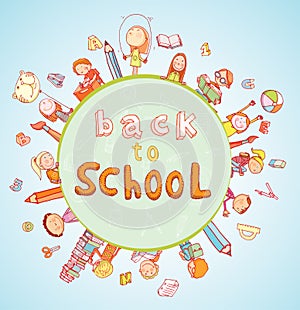 Back to school, Banners and Bookmarks, vector illustration