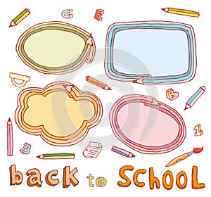 Back to school, Banners and Bookmarks, vector illustration