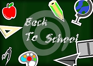 Back to school with blackground and stationery backgrou