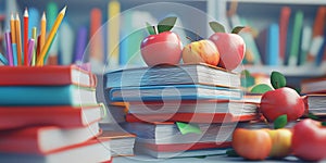 Back to School Books Apples