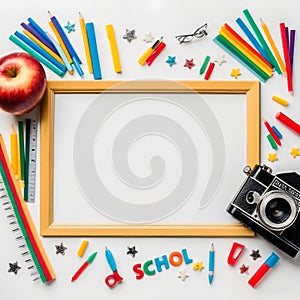 Back to school border in the middle white space