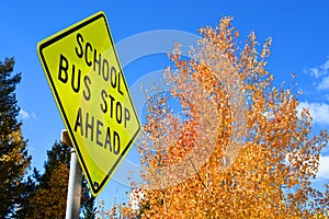 Back to School Bus Stop Sign photo
