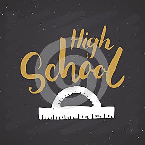 Back to School Calligraphic Lettering. Calligraphy Lettering with School Elements, sketch doodles. Hand Drawn Text Vector