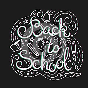 Back to school card. Vector illustration