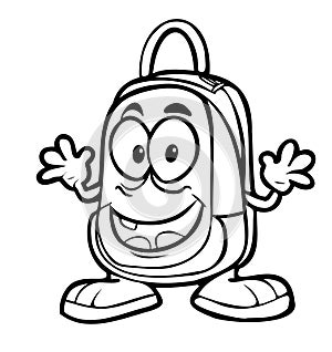Back to school cartoon comic character for a cute school bag vector art