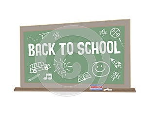 Back to school chalkboard and chalk