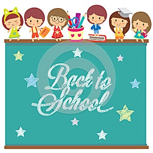 Back to school chalkboard layout design