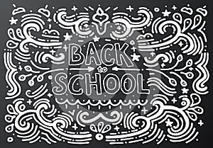 Back to school chalkboard sketch Vector illustration