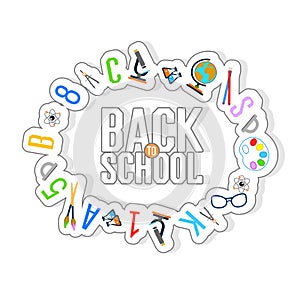 Back to school color background with school subjects