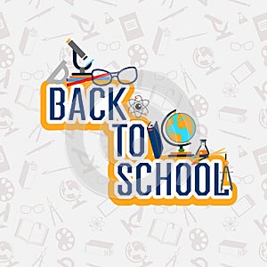 Back to school color background with school subjects