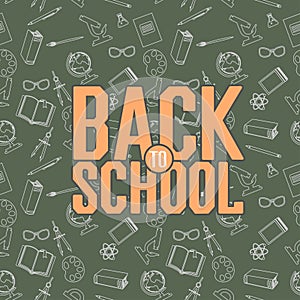 Back to school color background with school subjects