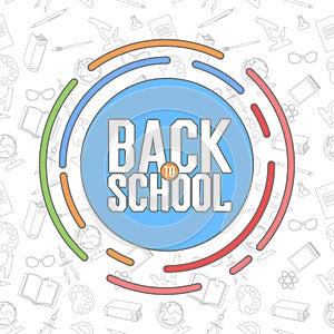 Back to school color background with school subjects