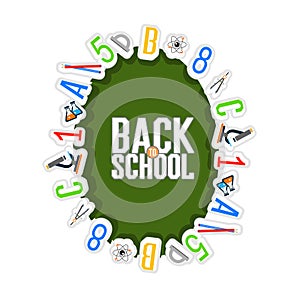 Back to school color background with school subjects