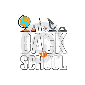 Back to school color background with school subjects