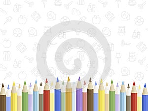 Back to school, Colored Pencil poster template