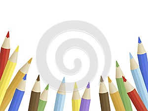 Back to school, Colored Pencil poster template