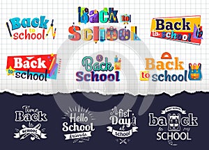 Back to School Colorful and Monochrome Stickers