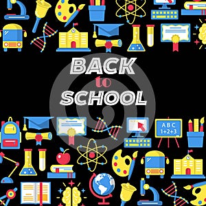 Back to school colorful pattern