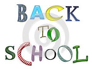 Back to School colorful text