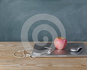 Back to school concept with basic modern technology on desktop