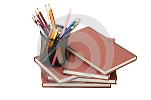 Back to school concept with books and pencils