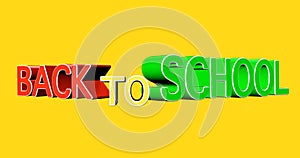 Back to school concept on coloured background.