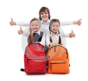 Back to school concept with happy kids