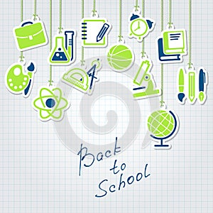 Back to school concept and icon set