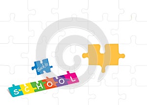 Back to school concept template vector of puzzle pieces