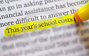 Back to school costs